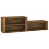 Shoe Cabinet Smoked Oak Finish 150 x 35 x 45 cm Particleboard