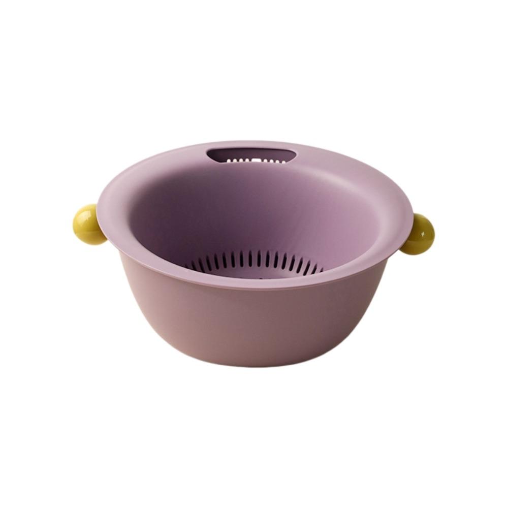 Double Layer Fruit Vegetable Washing Bowl Water-Filtering Basin Food Storage Container  Household