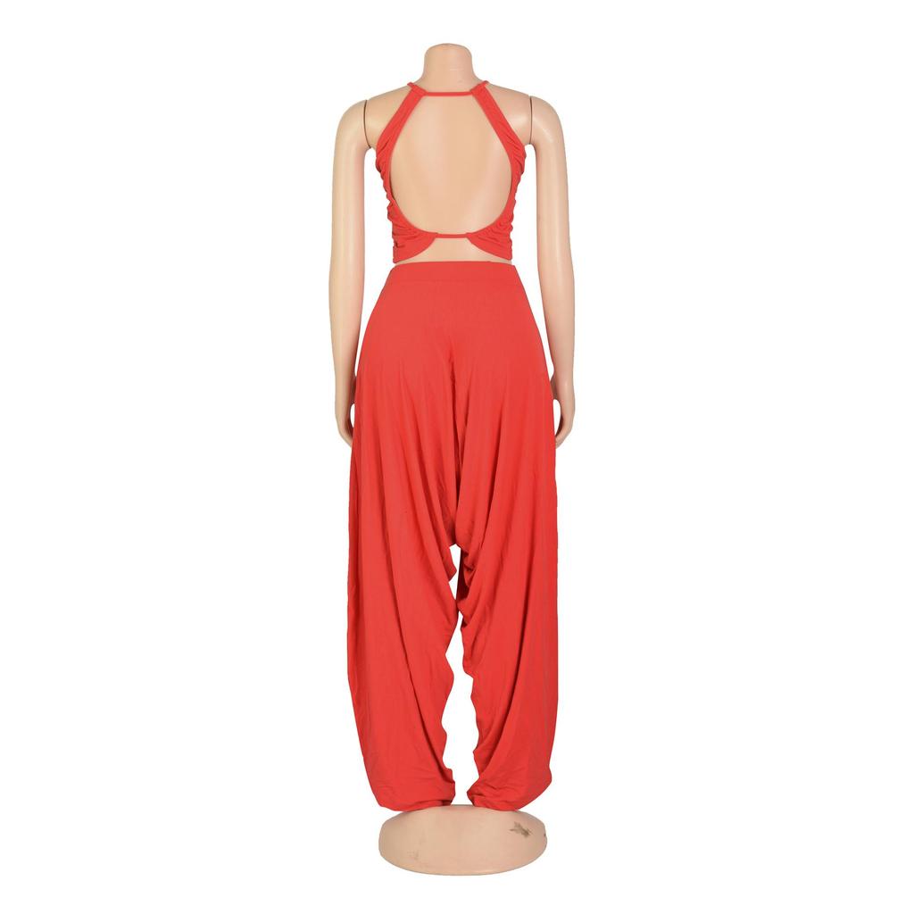 Pleated Sleeveless Wide-Leg Pants Two-Piece Set - European & American Style Women's Summer Outfit