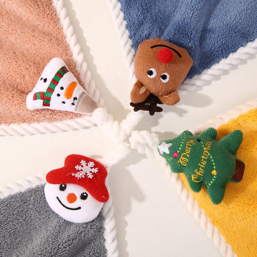 30*30cm New Cartoon Christmas Hand Towel Christmas Style Kids Hand Towel Kitchen Bathroom Hand Towel Towel Gifts