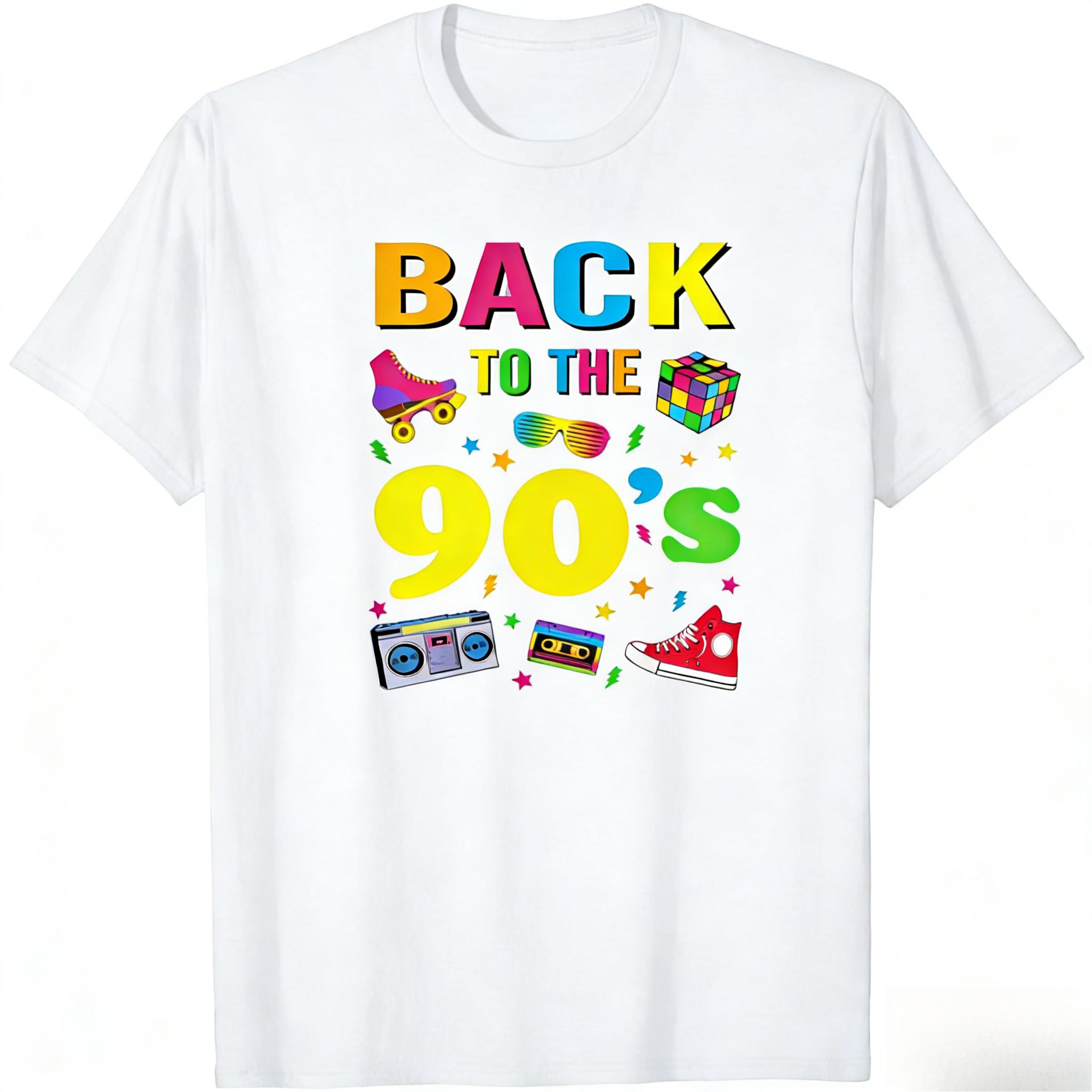 Mens and Womens Retro Retro Back To The 90s Graphic Design Tshirt Streetwear Camisetas Graphic Tshirt L