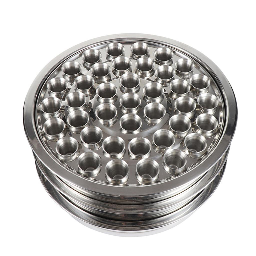 Polerowana Stal Nierdzewna Kościelna Taca Komunijna Projekt 39 Otworów do Rozdawania Świętego Chleba Zawiera Pokrywę