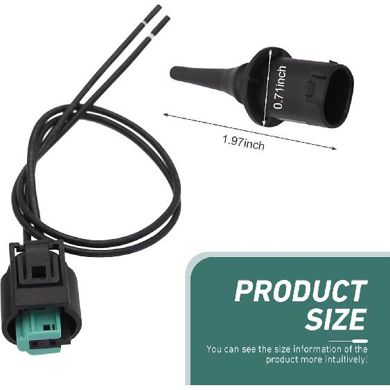 2PCS Outer Ambient Air Temperature Sensors, Waterproof Outside Ambient Air Temperature Sensor and Plug Kit, Replace OEM#0075421318 0005428418