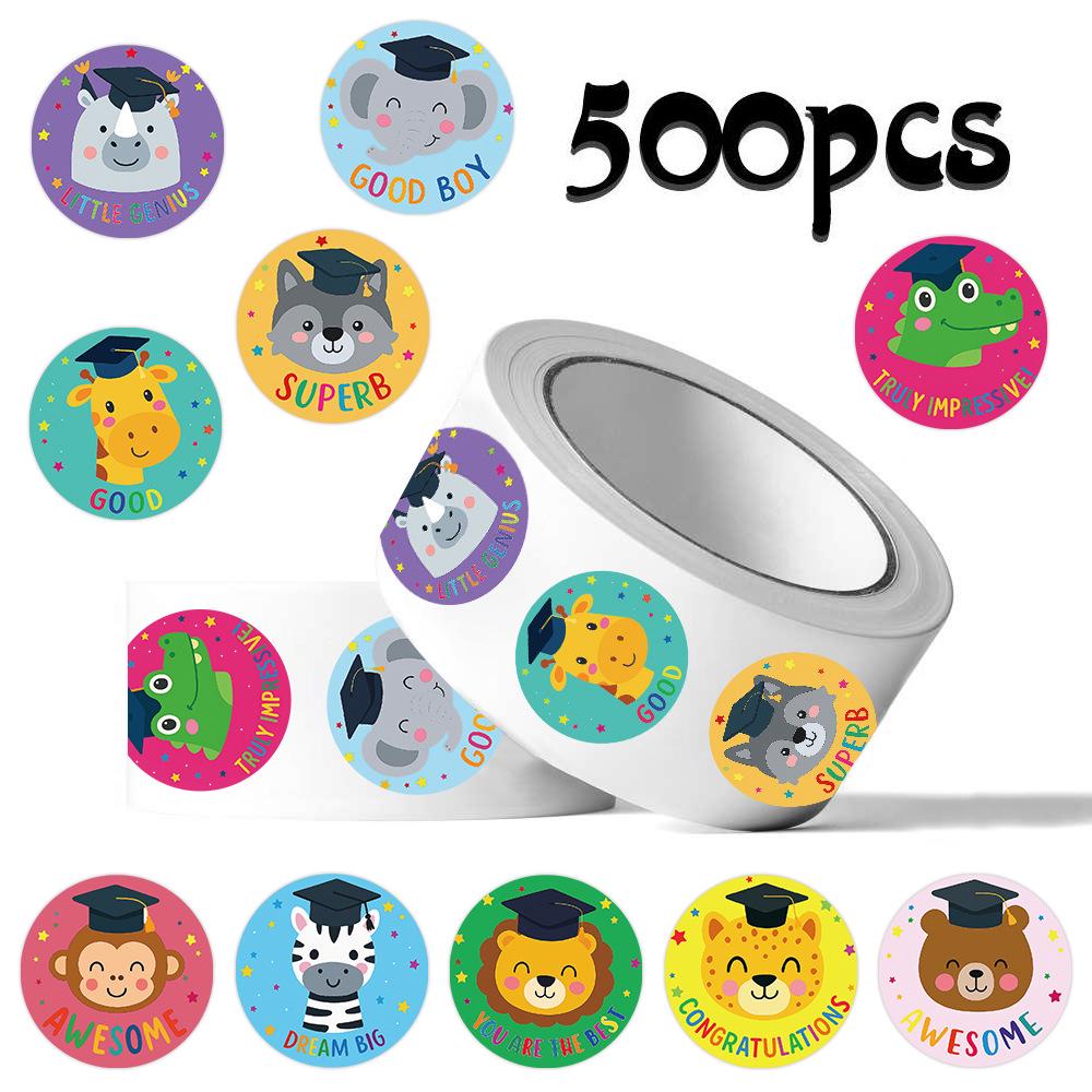Animal Graduation Reward Stickers: DIY Kids' Stationery, Journal Decoration & Sealing Tape.