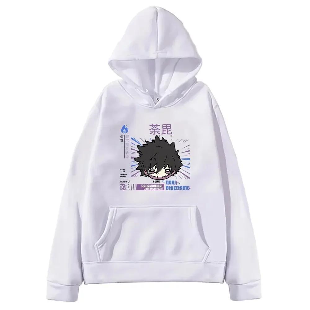 Japanese Anime My Hero Academia Dabi Hoodies Men Women Manga Print Long Sleeve Pullover Sweatshirts Casual Clothing