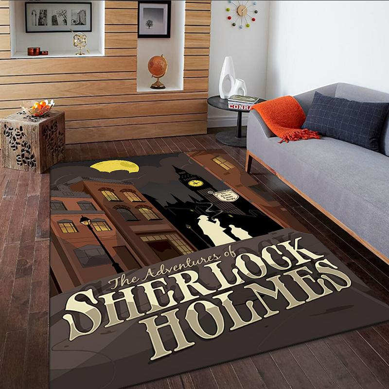 Sherlock Victorian Mystery Carpet, Kitchen Rugs, Yoga Mat, Non-Slip Mats, Rug for Bathroom, Living Room Bedroom, Camping Rugs Christmas Gift