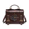 Budväska Läder Retro Portfölj Steampunk Crossbody Axelväska Satchel för Kvinnor Lolita Gotisk Kostym Tillbehör Vintage Arbete Cross-body Väska