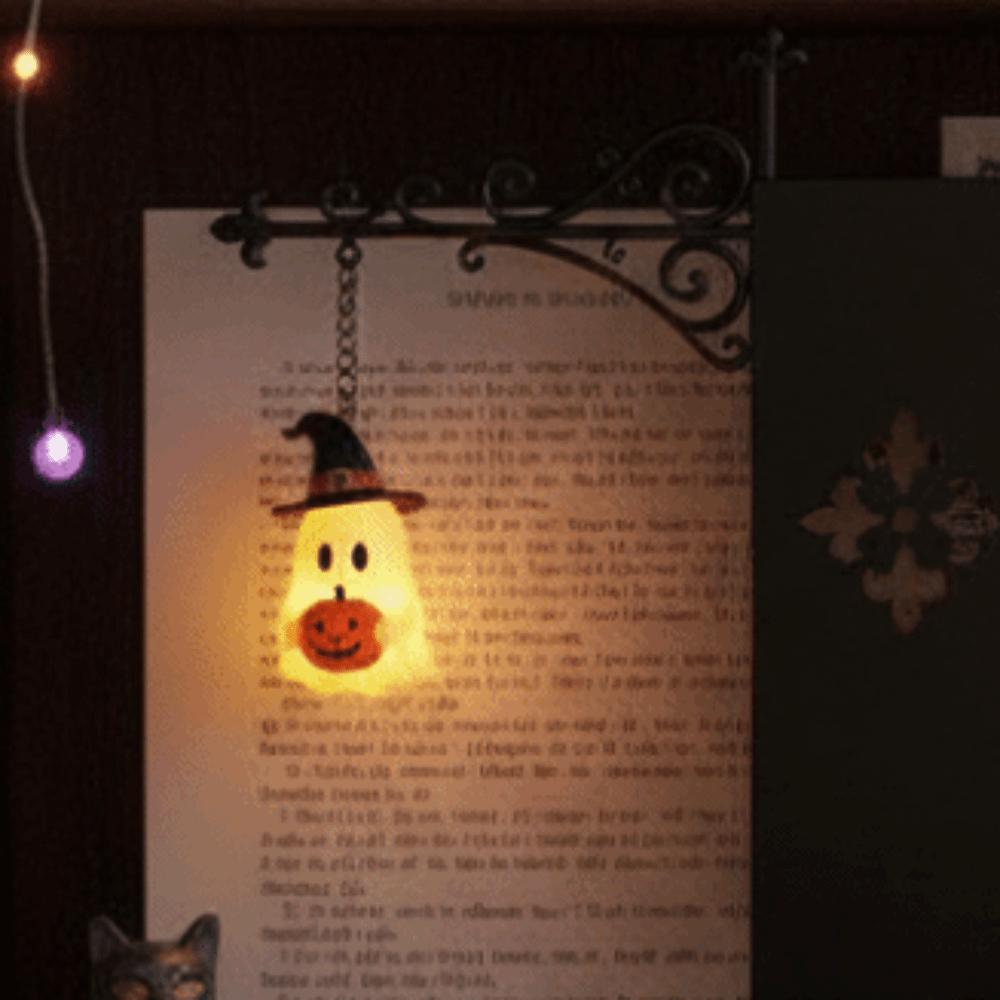 Wrought Iron LED Glowing Lantern Button Cell Battery Powered Ghost Bookshelf Decor Study Room