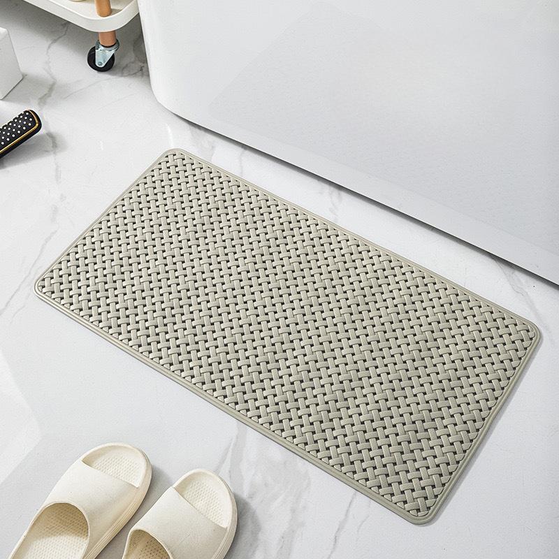 Non-Slip Bathtub Mat with Suction Cups Drain Holes Machine Washable Textured Shower Mat Durable PVC Material Bath Mat