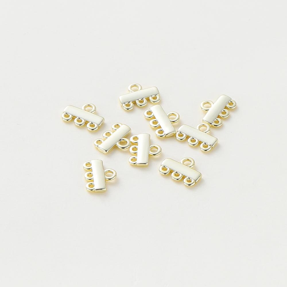 

5Pcs/Pack 8*10.5mm 14K/18K Gold Color Plated 4 Loops Connectors for DIY Jewelry Necklace Bracelets Making Accessories