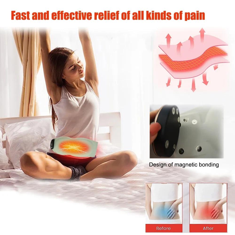 Far Infrared Massage Belt 32 LED Red Light Heating Therapy EMS Pulse Massager Palace Heating Belt For Waist Relief