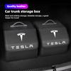 Portable Car Trunk Organizer Box Leather Travel Storage Bin For Model-Y Model-3 Model-X Model-S Cybertruck Roadster SpaceX