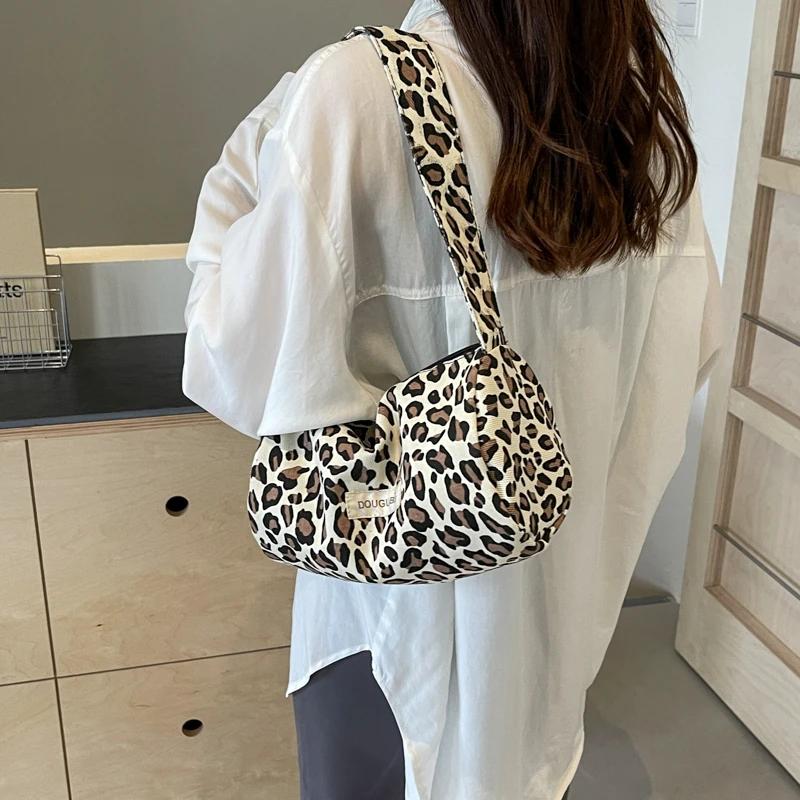 Leopard Pattern High Quality Women's Shoulder Bags Zipper Trendy Handbags Versatile  Casual