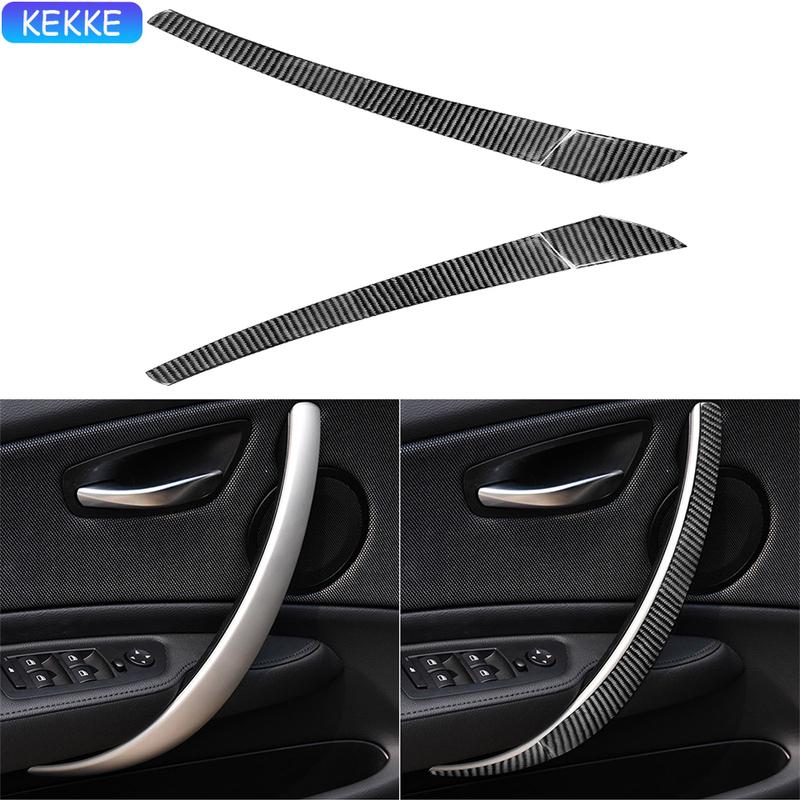 Carbon Fiber Style Car Door Handle Cover Trim For BMW 1 Series E81 E82 E87 E88 2008-2013
