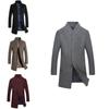 Luxurious Mens Winter Formal Trench Coat Double Breasted Long Wool Jacket Outwear