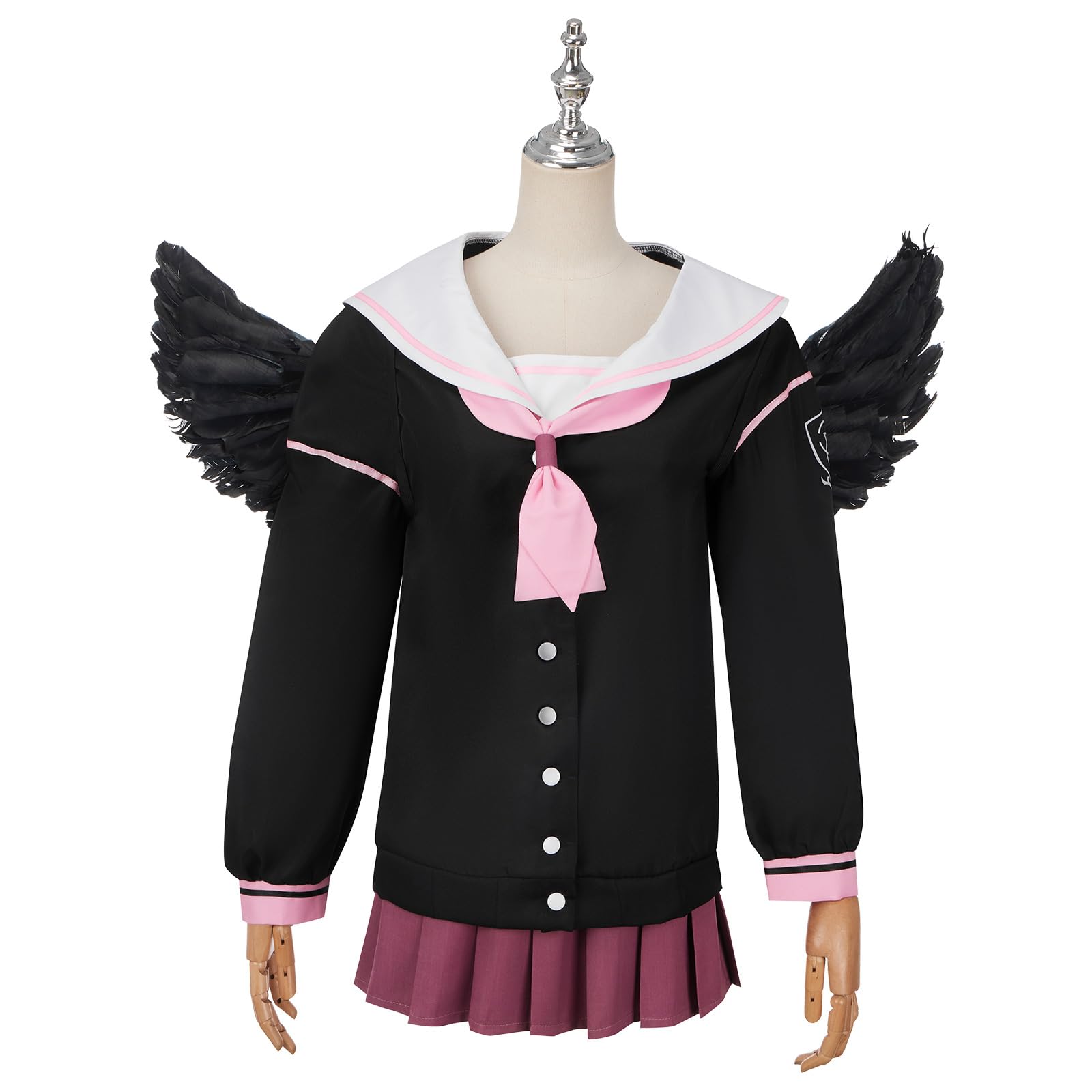 

Shimoe with Combat Sailor Long JK Cultural School Halloween Costume [AwwwCos] Costume, Koharu, Uniform, Wings, 5-Piece Set, Uniform, Cosplay, Koharu, чёрный