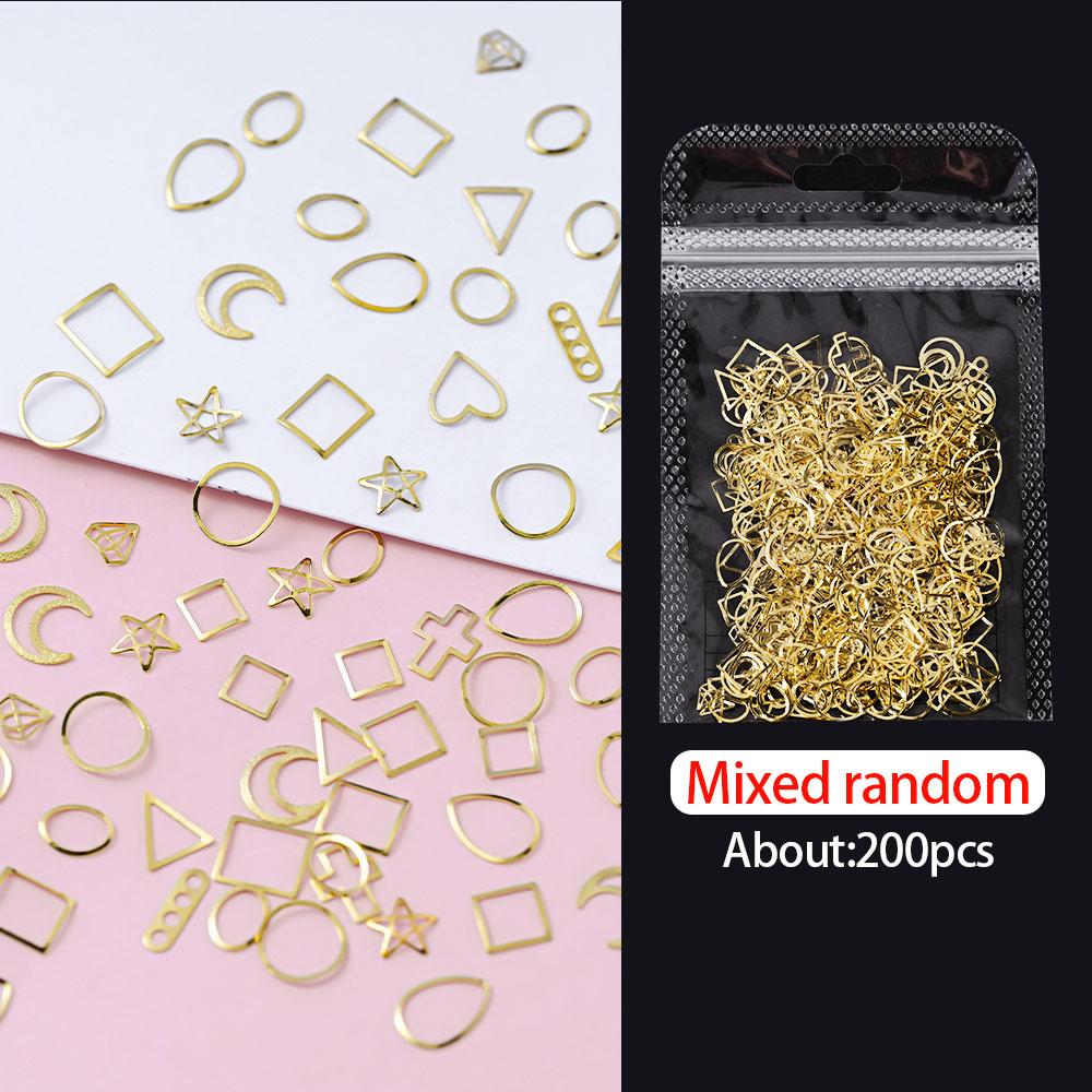 Ocean Starfish Shell Nail Charms Golden Silver Metal Nail Art Decoration 3D Nail Rivet Metallic Slice DIY Manicure Nail PartsY2K