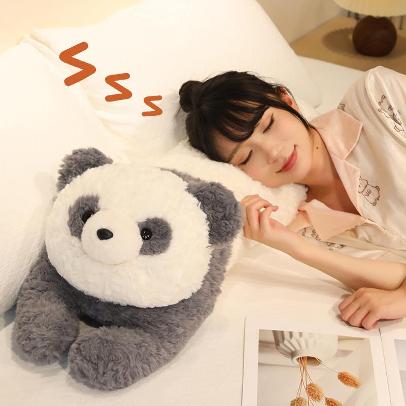Long Cartoon Animal Plush Throw Pillow Cozy Fabrics Dog Panda Fox Doll Soothing Sleeping Pillow Lovely Home Decor Kids Companion