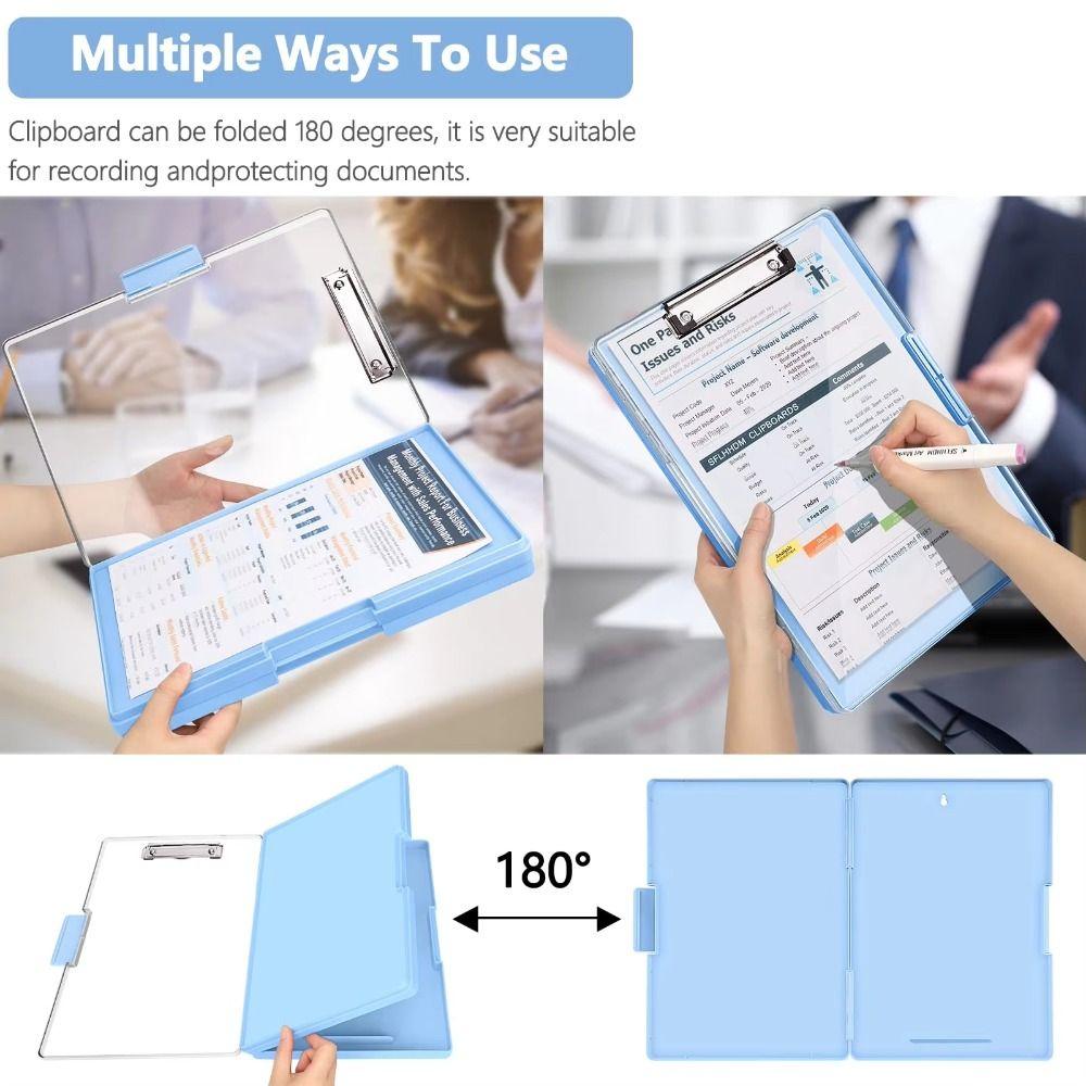 Side Opening Storage Clipboard Double-layer Clipboard Organizer Writing Board  Office Accessories