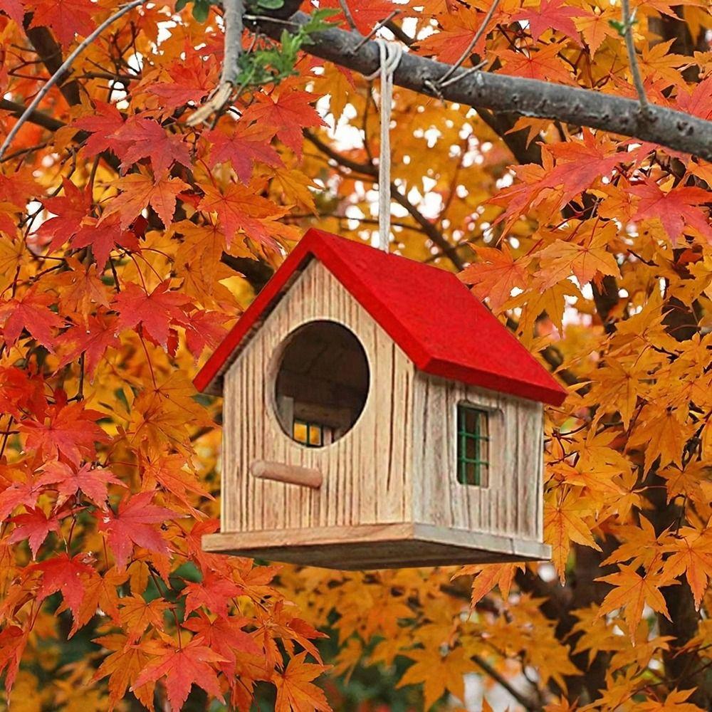 Handgefertigtes Holz-Vogelhaus Belüftung Hängender Vogelfutterspender Brutkasten Papageienzucht