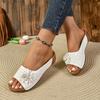 Sandals Women Summer New Women's Woven Flower Wedge Slippers Outdoor Sports Beach Casual Peep Toe Comfortable Shoes