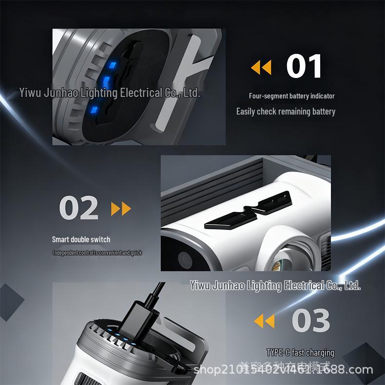 Rechargeable Outdoor Night Fishing Headlamp: Long Battery Life & Super Bright LED with Motion Sensor