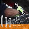 3Pcs Metric Flare Nut Spanner Set Double End Open Ring Spanner Chrome Vanadium Steel Brake Line Wrench for Mechanics Auto Repair