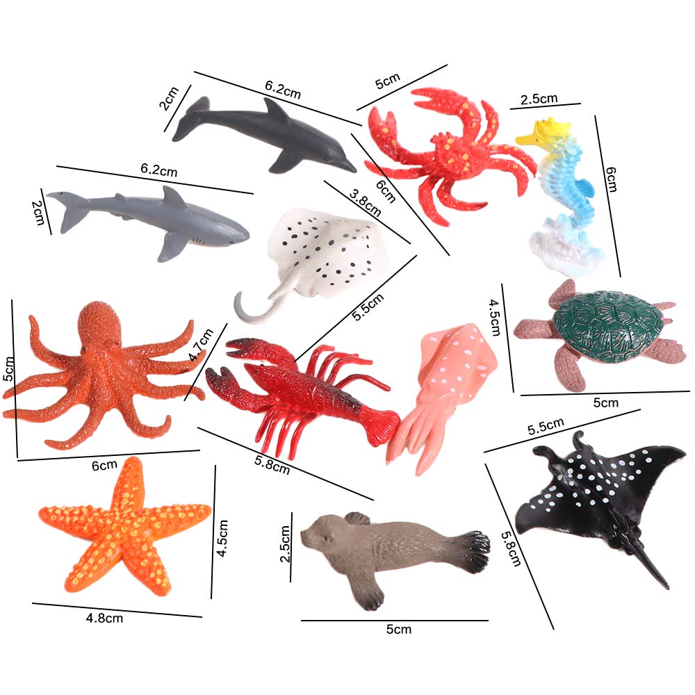 12pcs Plastic Sea Life Animals Model Starfish Simulated Fish Tank Decorations Home Office Decor