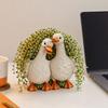 Resin Flowerpot Couple Duck Shape Planter with Drainage Holes Non-Slip Base
