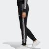Adidas Originals Side Logo Print Casual Knit Retro Sport Splicing Knit Pants Women Pants Black FI7114