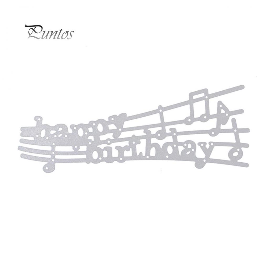 Happy Birthday Music Notes Carbon Steel Cutting Dies DIY Scrapbooking Stencils