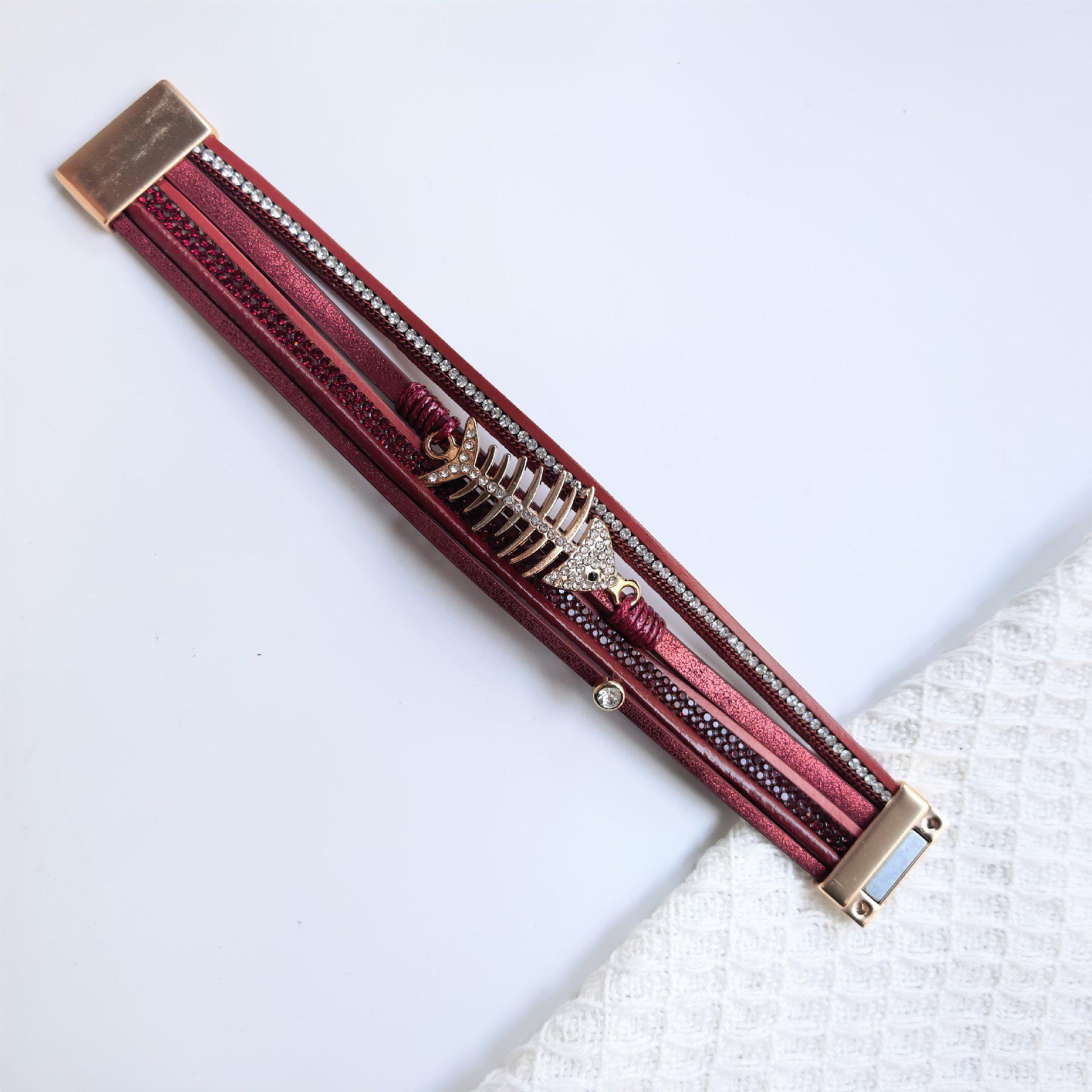 Bohemian Style Leather Multi-layer Magnetic Bracelet