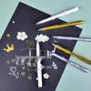 Boke Gold Glitter & White Highlight 1.0mm Gel Pen Set for Creative Drawing and Journaling