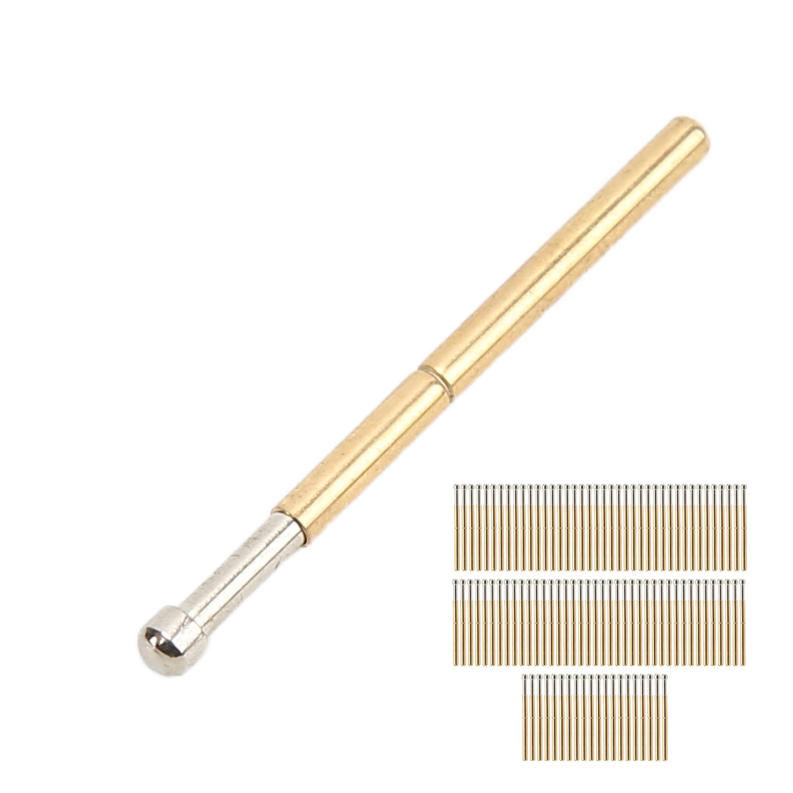 100 Pcs Probe Pins Big Round Head Type P125‑D Electronic Component Test Needle Probe Pogo Pin brass