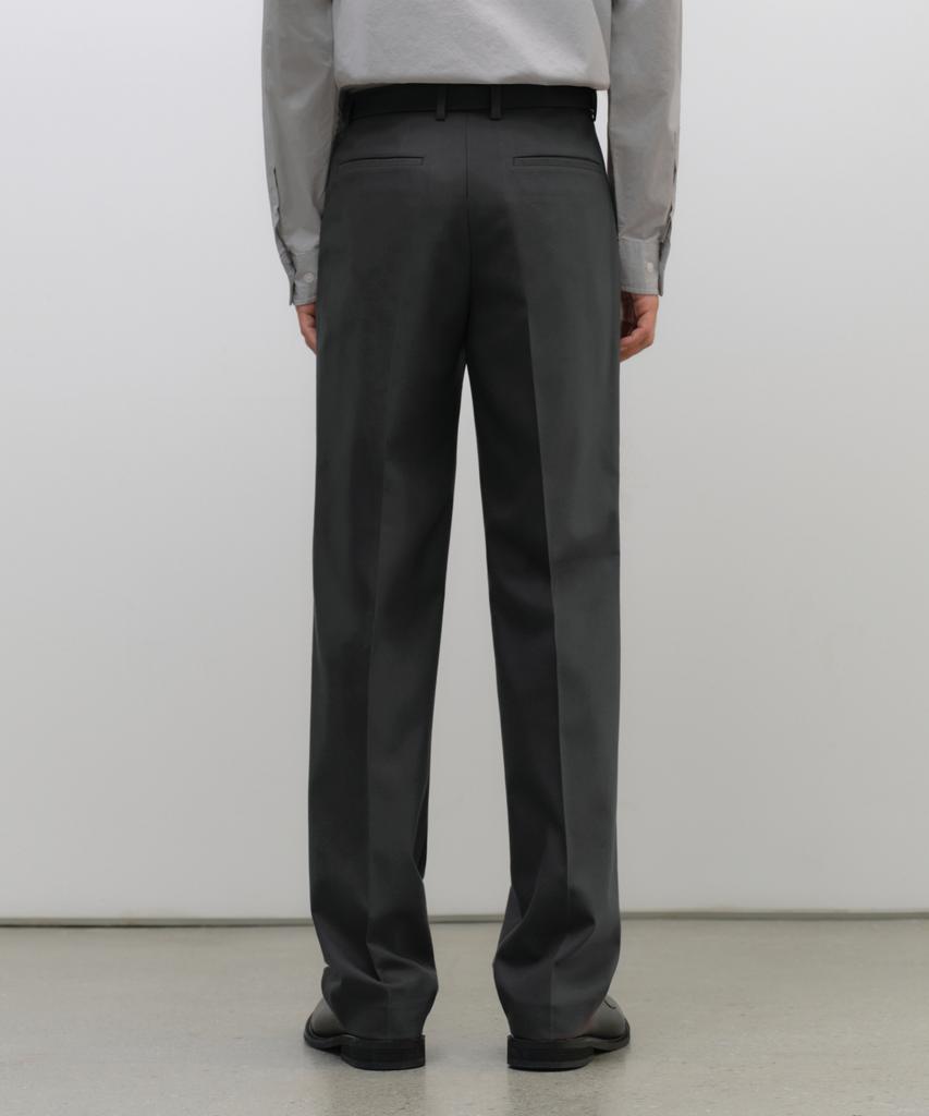 MUSINSA STANDARD Whipcord Straight Hidden Banding Slacks [Gray]