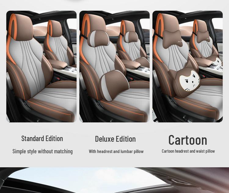 Song PRO Cartoon Leather Car Seat Cushion, Five-Seat Model, All-Season Use