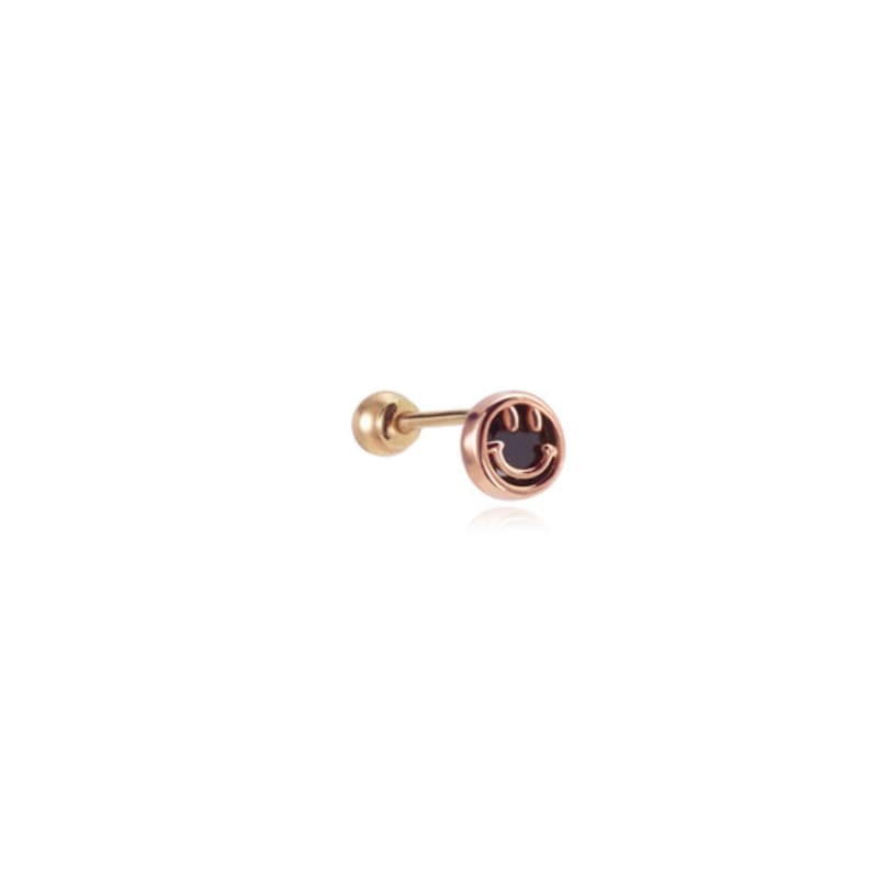 Tirr Lirr 14K Pink Gold Loro Smile (Black) Piercing TEPK4P06337M(PC)-3