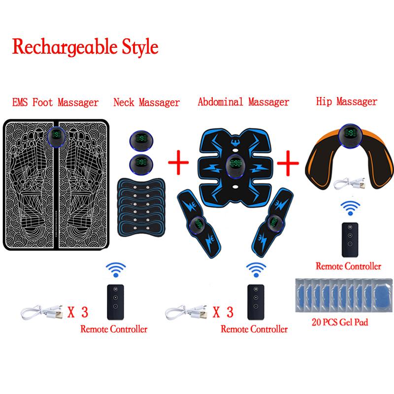 Remote EMS Foot Massager Pad Electric Muscle Stimulation Mat Improve Blood Circulation Pain Relief Relax Feet