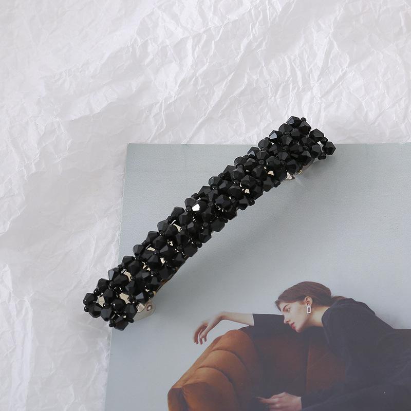 

Versatile Handmade Crystal Hair Clip - Trendy Back-of-Head Accessory for Girls