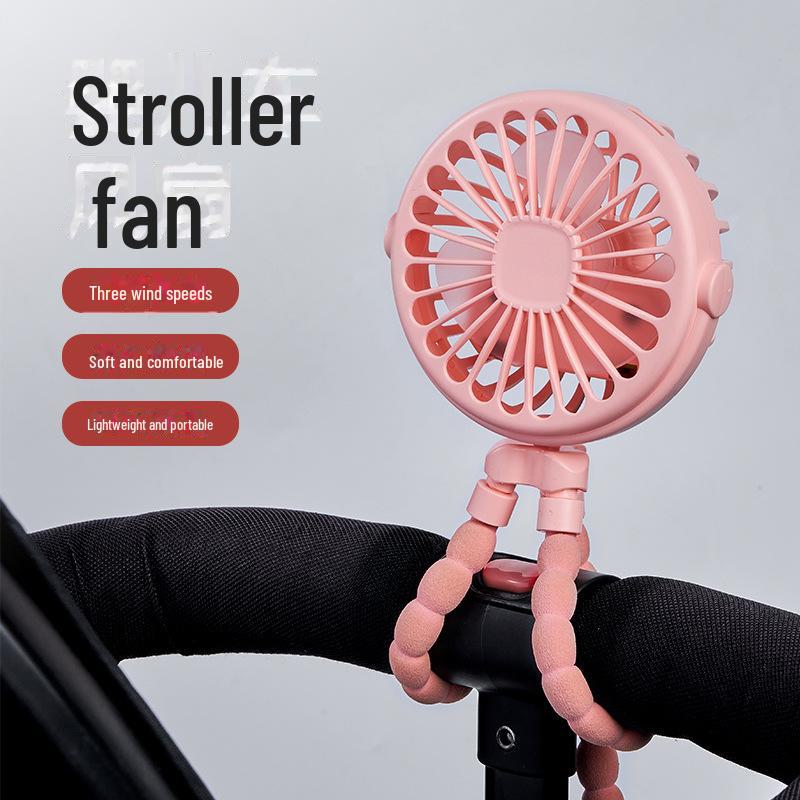 Octopus Rechargeable Handheld Mini Fan with Night Light for Baby Strollers, Dorms, and Offices