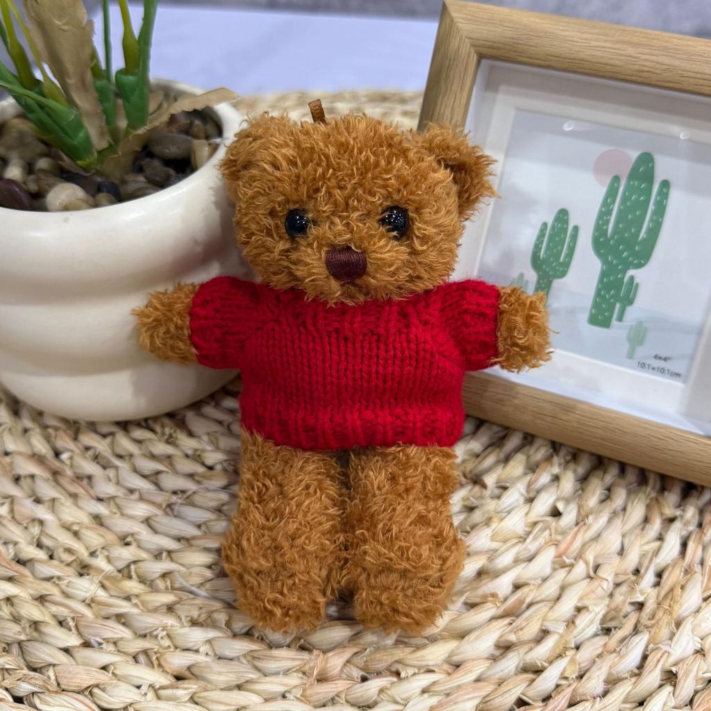 Clothes Teddy Bear Doll Pendant Keychain Plush Toy Pendant Gift Printed Bear Doll