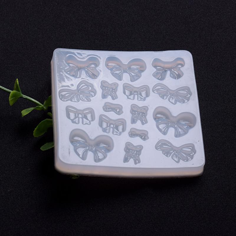 Shiny Glossy Bowknot Shape Hairpin Silicone Epoxy Resin Mold DIY Keychain Pendant Jewelry for Valentine Gift Craft