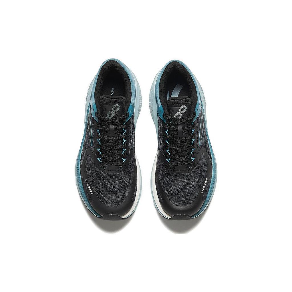 New Anta Running Collection Slip Resistant Water Resistant Low Top Running Shoes Men's Black Cyan 112345535-4