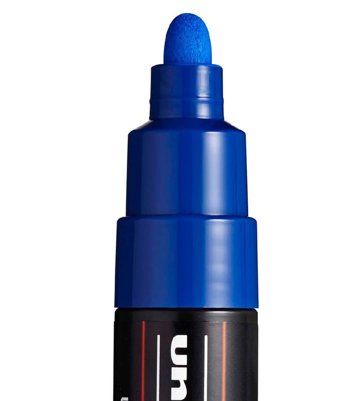Uni-Ball Posca 7M Broad Bullet Marker Pen 4.5-5.5 mm Blue Ink for Art, Craft & Office Use, Pack of 1