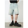 High Street Denim Shorts Summer Models Loose Straight Wide Leg Casual Five Pants Men's Pants Straight Loose Jeans for Men Fashionable and Comfortable