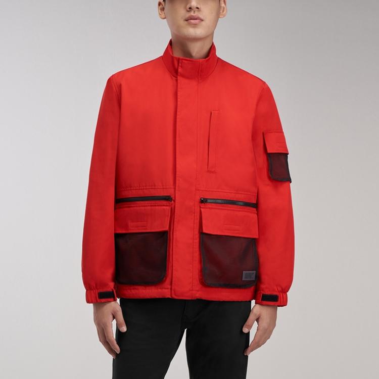 Levis Stand Collar Multi-Pocket Casual Jacket Men Jacket Red 28408-0004