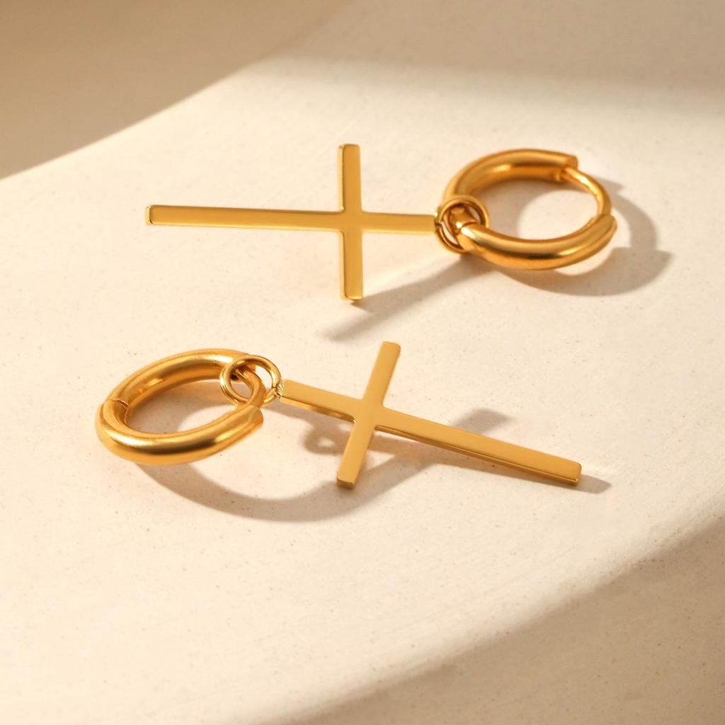 Minimalistické náušnice kruhy z titanové oceli pro ženy - evropský a americký styl, lehký luxus