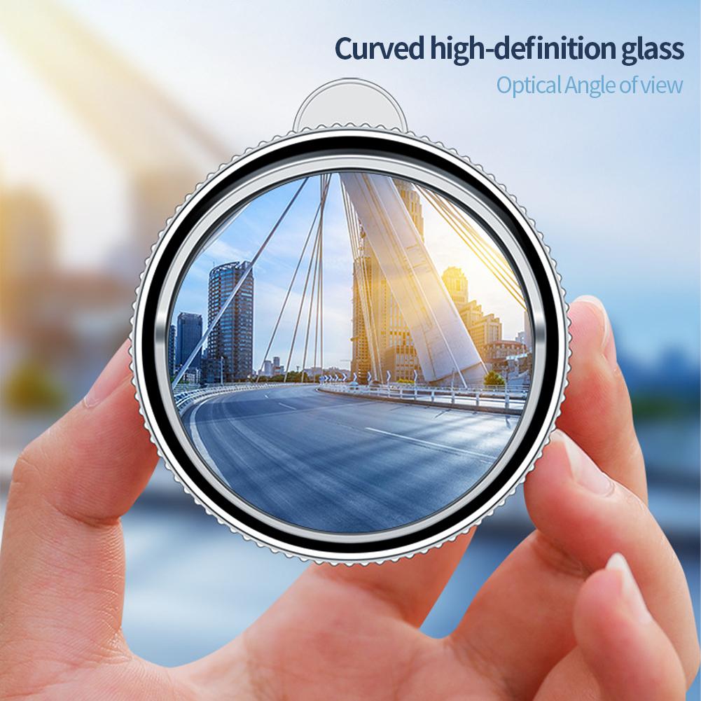 2Pcs Car 360° Rotating Blind Spot Rear View Mirror Wide Angle Adjustable Round Mirror Suction Cup Convex Mirror