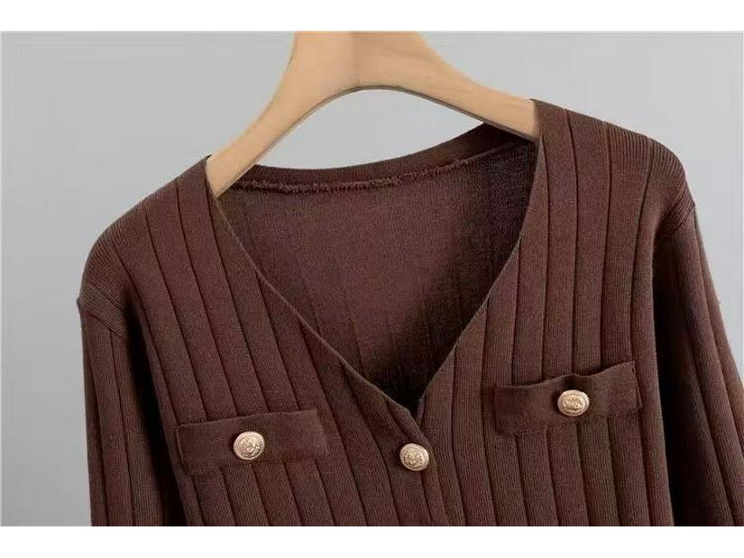 Conjunto de Falda Midi de Punto Ajustado Estilo Coreano - Colección Otoño/Verano 2025 para Mujer