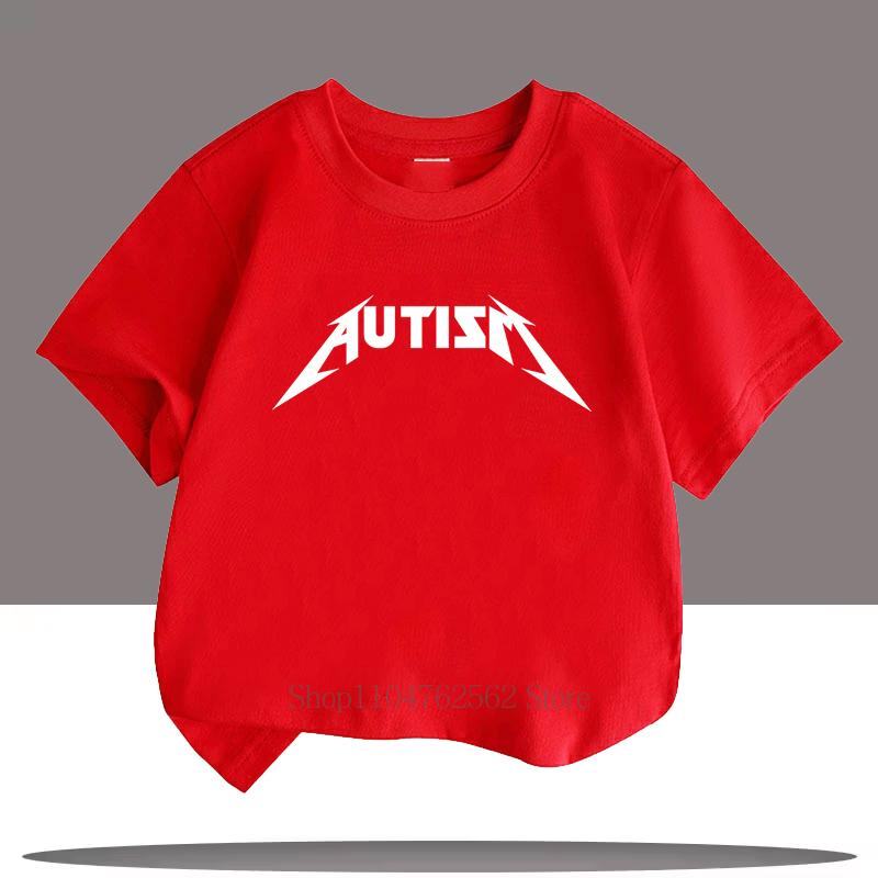 Autism Teenager Print Tshirts Children Clothing Summer Casual Fashion Boys Girls ONeck Colorful Short Sleeve Tops Kids Tshirt